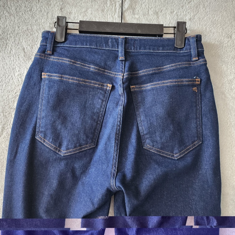 Madewell Jeans Womens Size 27 Petite Flare Curvy Stretch Dark Blue Wash 27P - Picture 5 of 14